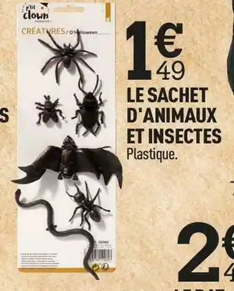 Le sachet d'animaux et insectes