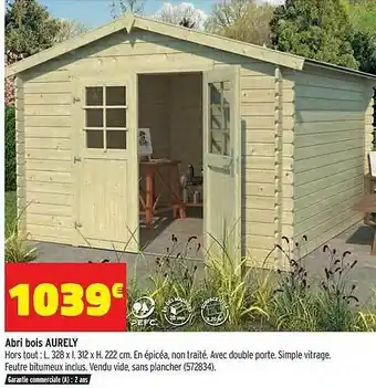 Bricorama Abri Bois Aurely offre
