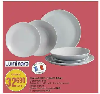 Luminarc Service De Table 18 Pièces Diwali