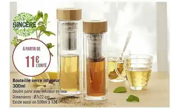 Géant Casino Bouteille Verre Infuseur offre