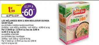 Intermarché Les Mélanges Bon & Bon Boulgour Quinoa Saint éloi offre