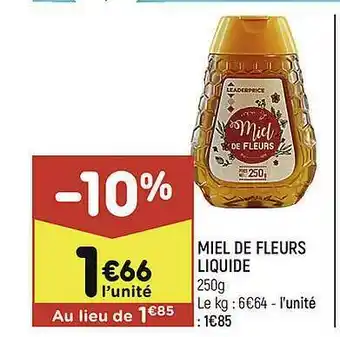Leader Price Miel De Fleurs Liquide offre