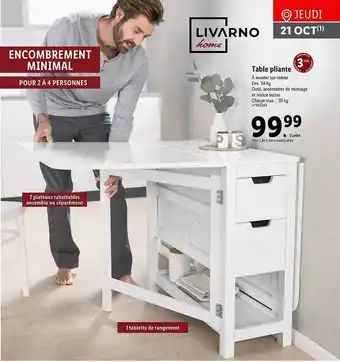 Lidl Table Pliante Livarno Home offre