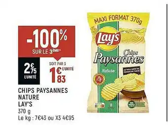 Chips Paysannes Nature Lay's