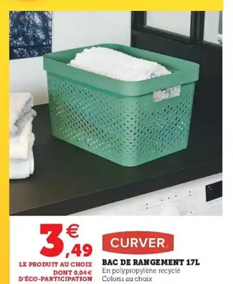 Super U Bac de rangement 17L offre