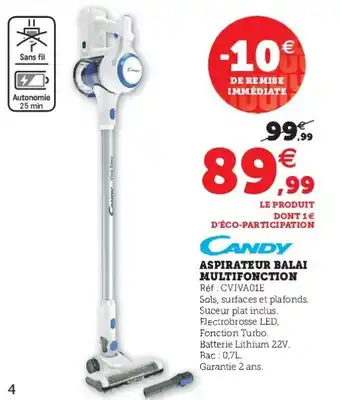 Super U Aspirateur balai multifonction offre