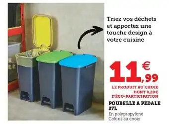 Super U Poubelle a pedale 27L offre