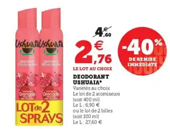 Super U Deodorant ushuaia offre