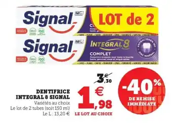Super U Dentifrice integral 8 signal offre