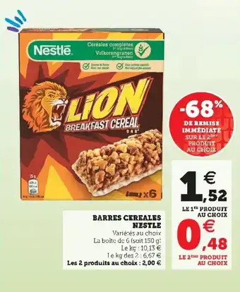 Super U Barres cereales nestle offre