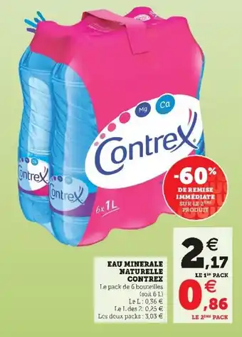 Super U Eau mineralle naturelle contrex offre