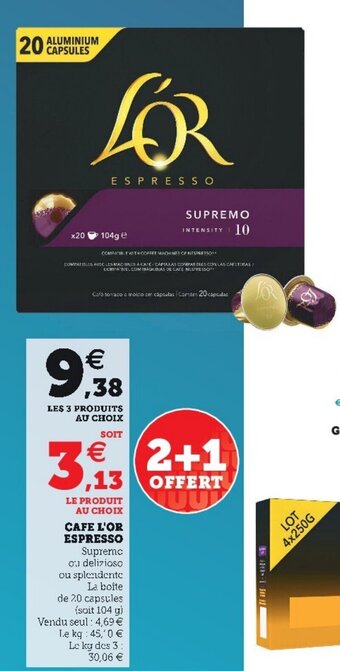 Super U Cafe l'or espresso offre