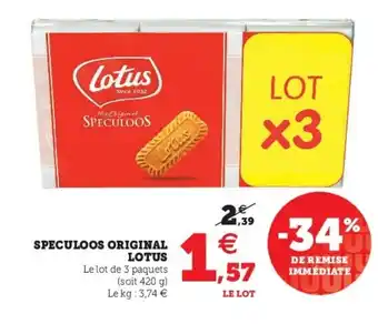 Super U Speculoos original lotus offre
