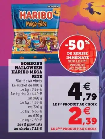 Super U Bonbons halloween haribo mega fete offre
