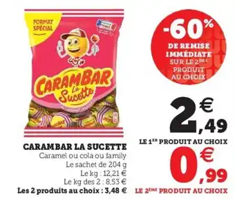 Super U Carambar la sucette offre