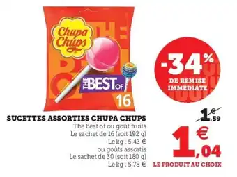 Super U Sucettes assorties chupa chups offre
