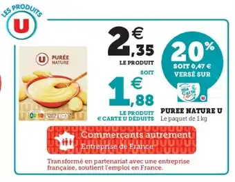 Super U Puree nature u offre