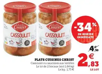 Super U Plats cuisines christ offre