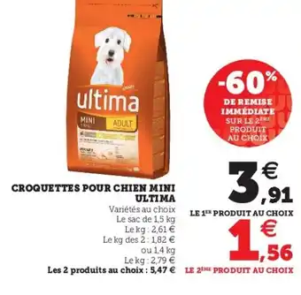 Super U Croquettes pour chien mini ultima offre