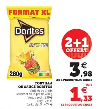 Super U Tortilla ou sauce doritos offre