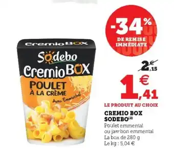 Super U Cremio box sodebo offre