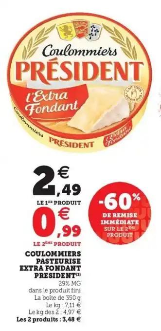 Super U Coulommiers pasteurise offre