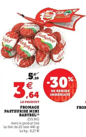 Super U Fromage pasteurise mini babybel offre