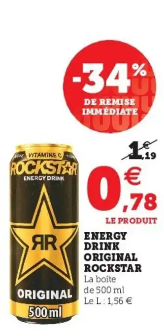 Super U Energy drink original rockstar offre