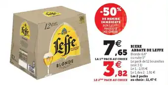Super U Biere abbaye de leffe offre