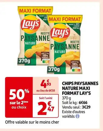 Auchan Supermarché LAY'S CHIPS PAYSANNES NATURE MAXI FORMAT offre