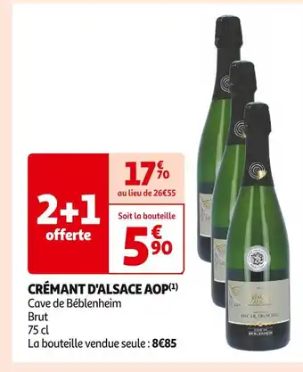 Auchan Supermarché Cave de Béblenheim CRÉMANT D'ALSACE AOP offre