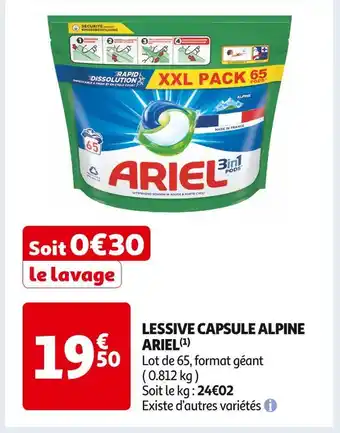 Auchan Supermarché ARIEL LESSIVE CAPSULE ALPINE (1) offre