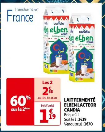 Auchan Supermarché CANDIA LAIT FERMENTÉ ELBEN LACTEOR offre