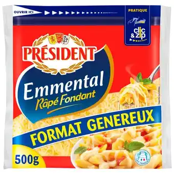 Auchan Emmental Râpé Président offre