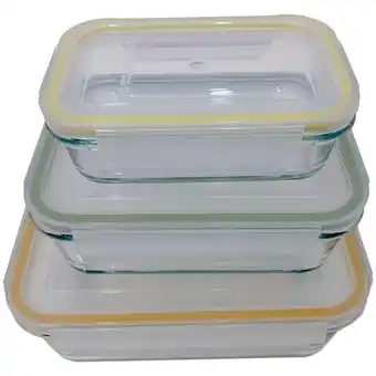 Auchan Lot De 3 Boites Rectangles En Verre Actuel offre