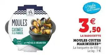 Super U Moules cuites marinieres offre