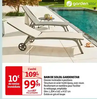 Auchan Supermarché GARDENSTAR BAIN DE SOLEIL offre