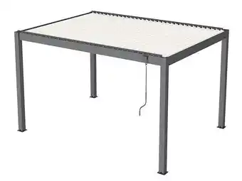 Bricomarché Pergola bioclimatique autoportée Star Led manuelle aluminium/lames - 3 x 4 m - grey/blanc offre