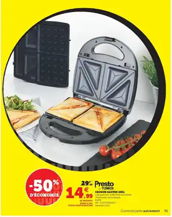 Croque gaufre gril