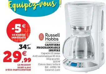 Super U Cafetiere programmable inspire offre