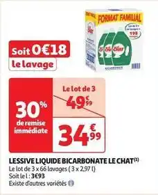 Auchan Supermarché Chat - lessive liquide bicarbonate offre
