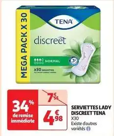 Auchan Supermarché Tena - serviettes hygiéniques lady offre