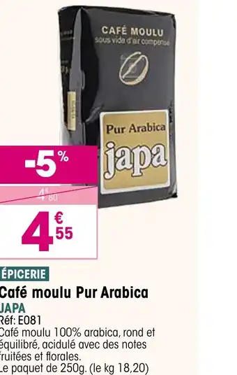 Croque Gel Café moulu Pur Arabica JAPA offre