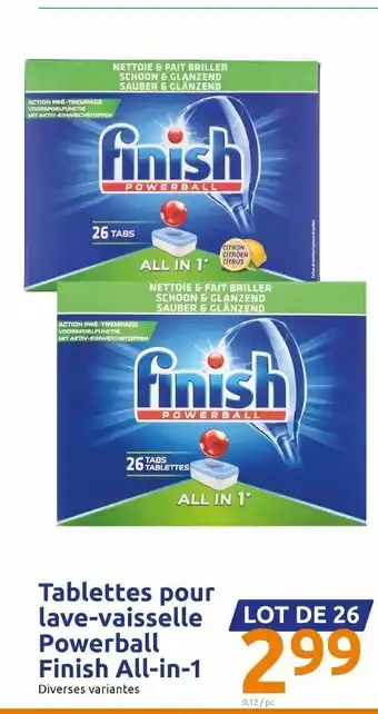 Action Tabletts pour lave-vaisselle Powerball Finish All-in-1 offre