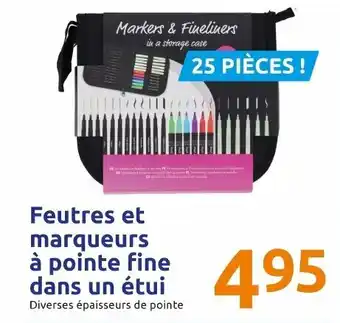 Action Feutres et marqueurs à pointe fine dans un étui offre