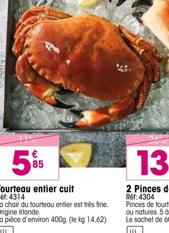 Tourteau entier cuit
