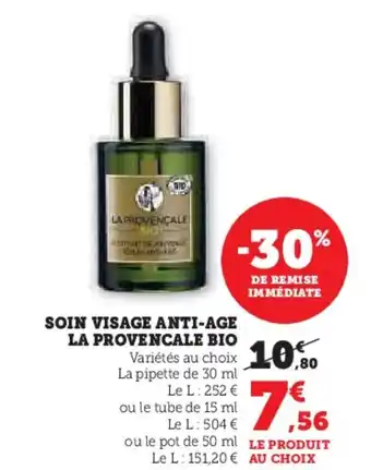 Hyper U SOIN VISAGE ANTI-AGE LA PROVENCALE BIO offre