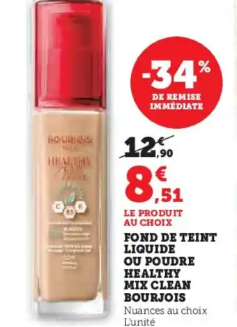 Hyper U FOND DE TEINT LIQUIDE OU POUDRE offre
