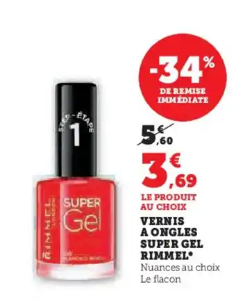Hyper U VERNIS A ONGLES SUPER GEL RIMMEL* offre