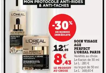 Hyper U SOIN VISAGE AGE PERFECT L'OREAL PARIS offre
